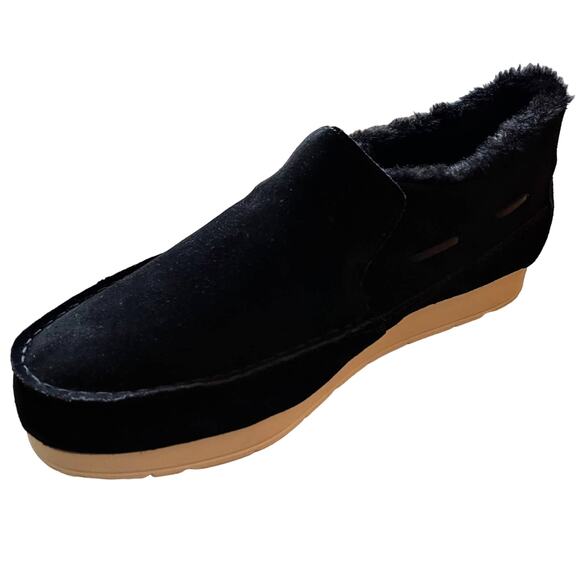 SPERRY Moc-Sider Black Suede Moccasin Faux Fur Lining Men Loafers Comfort 12 NWT - Picture 8 of 15
